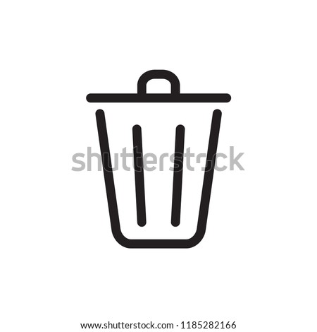 trash icon in trendy flat design  Royalty-Free Stock Photo #1185282166