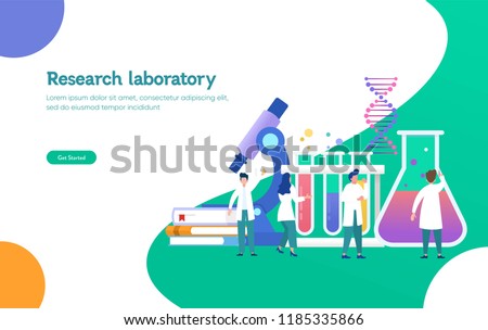 Research laboratory vector illustration concept, scientis working at laboratorium , vector template background isolated, can be use for presentation, web, banner ui ux, landing page Royalty-Free Stock Photo #1185335866