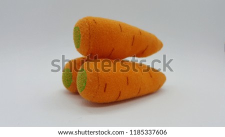 Carrot toy in isolated white background