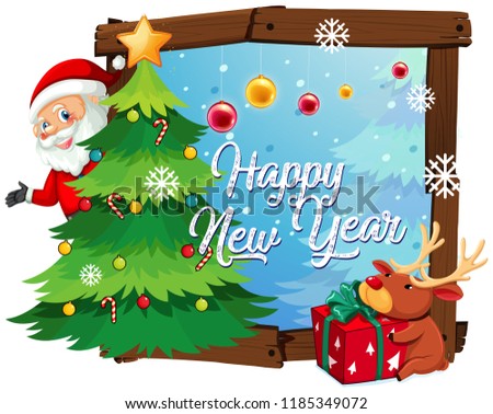 Happy new year template illustration