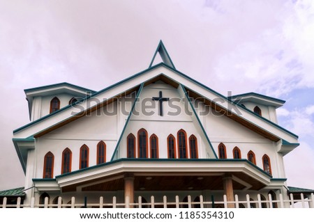 Landscape of a catholic church located in the North East Indian city of Shillong,Meghalaya