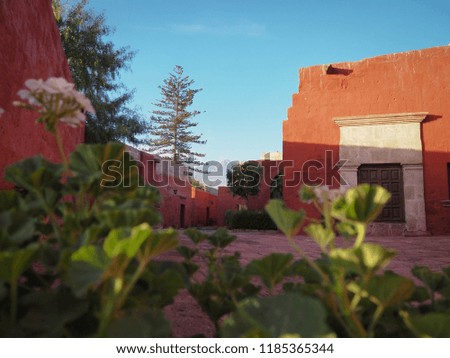 Courtyard in Santa Catalina Monastery in Arequipa, Peru