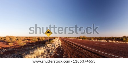 Kangaroo sign on a highway