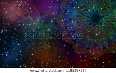 Abstarct mandala galaxy illustration artistic design background.