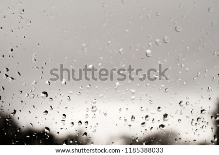 autumn, drops of rain on the window, late rain autumn