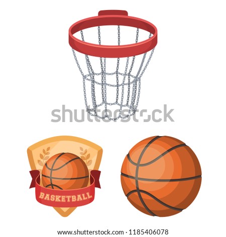 Basketball and attributes cartoon icons in set collection for design.Basketball player and equipment vector symbol stock web illustration.