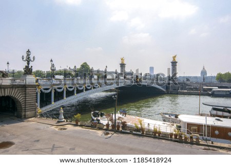 Alexander III bridge over Seine river, Paris, France
