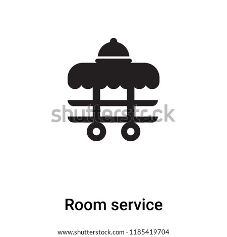 Room service icon vector isolated on white background, logo concept of Room service sign on transparent background, filled black symbol