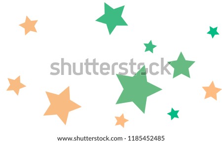 Many Stylish, Modern and Nice Looking Light Red and Green Stars of Different size on White Background