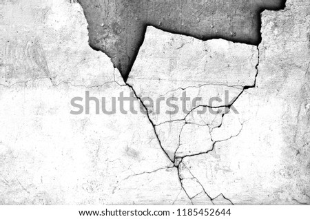 White black grey wall with cracks, texture background
