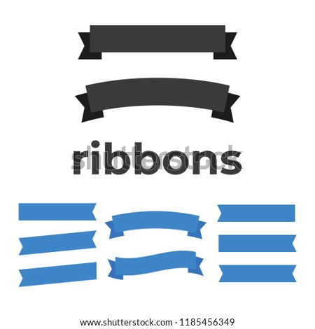 Set of ribbons for anniversary. Banner ribbon vector