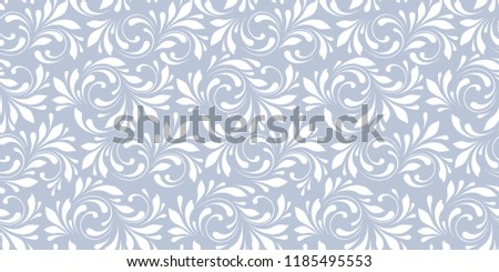 Seamless monochrome floral pattern. Floral background for textile, wallpapers, wrapping, paper. Lacy texture for fashion design.