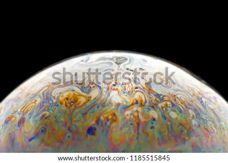 Half soap Bubble Ball abstract background semicircle. Model of Space or planets universe cosmic