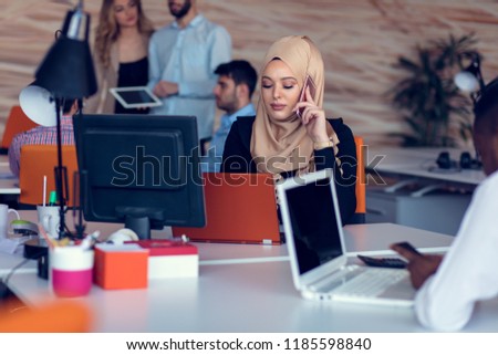 young creative startup business people on meeting at modern office making plans and projects