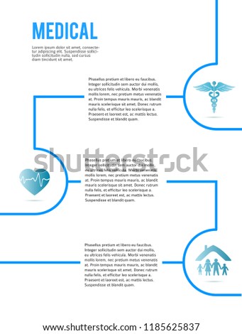 Blue medical background abstract - concept health care or medicine technology. Vector Illustration EPS 10, Graphic Design elements vertical banner, flyer dental service, presentation template brochure