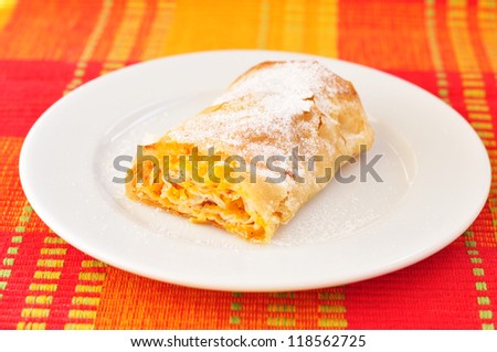 Portion of Bulgarian pumpkin roll - tikvenik