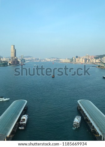 hong kong Victoria Harbour aerial photography