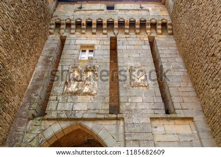 Facade decoration of Berze castle, France
