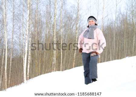 woman with skis