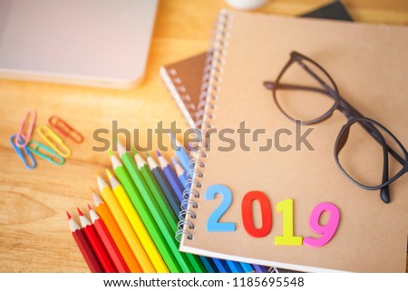 Back to school and Education concept.New Year 2019.
