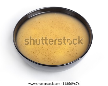 Bowl of soup isolated on white background