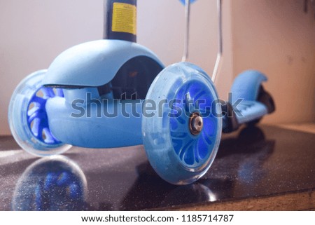Children scooter,wheels-fragment.
Technical device of entertaining and sporting character, for the development of the human vestibular 

apparatus.