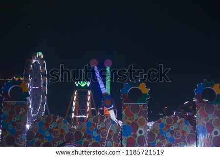 night photography of a big carnival on a Christmas and new years eve