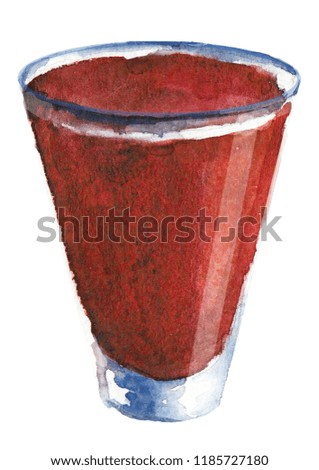 Watercolor red drink