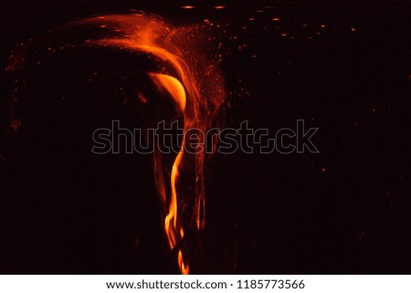 bright red fire at night