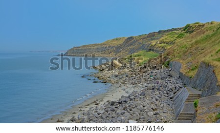 Cliffs of the French north sea coast near Boulogne, Nord Pas De Calais, France
