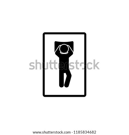 man sleep on back with hands thrown over head icon. Element of sleeping position illustration. Premium quality graphic design icon. Signs and symbols collection icon for websites