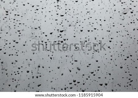 Raindrops lie on a surface of black color. Abstract picture for background and design. The drops of water lie on the surface.