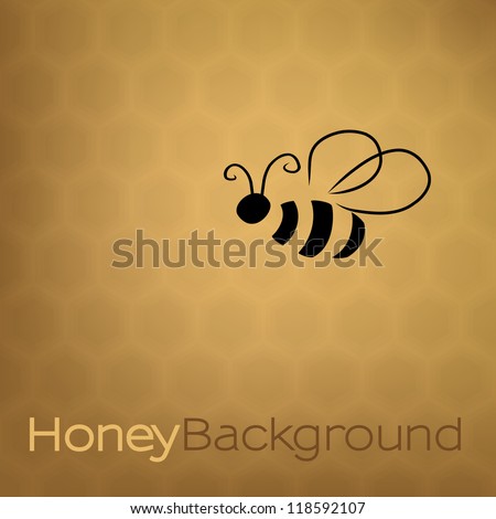 Honey background with bee Royalty-Free Stock Photo #118592107