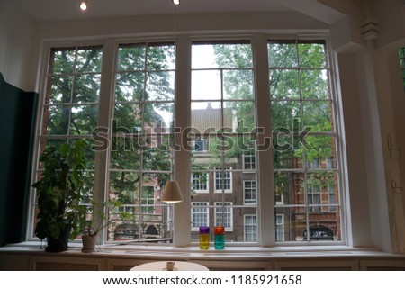 Window in a house in Amsterdam un Holland