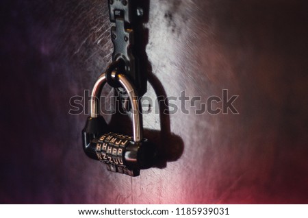 Vintage Combination lock in a Quest Escape Room Royalty-Free Stock Photo #1185939031