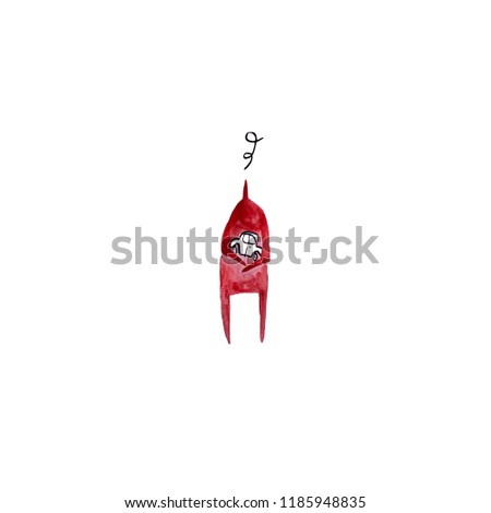 Hand paint watercolor stick figure illustration. Red people. Man with car. Speech. (Can be used as texture for cards, invitations, DIY projects, web sites or for any other designs)