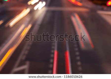 Bokeh motorway at night as an abstract background
