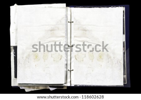 isolate Stack of old paper document album