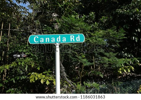 Close up of Canada road sign, selective focus. 