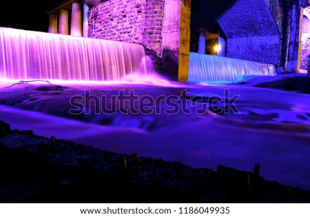 Light Painted Glowing Waterfall