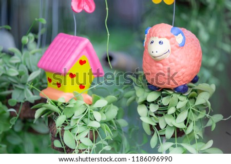 Colorful flowers for hanging to decorate the garden.