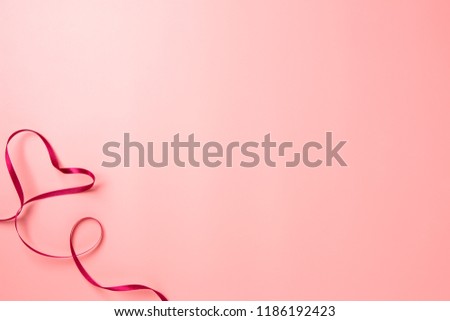 celebration ribbon on pink background for decorate card love romantic for greeting special occasion 