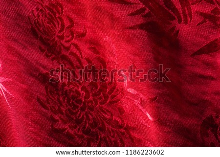 Texture, background. template. fabric red, red silk fabric from the courtyard - fabrics for pillows and blanket