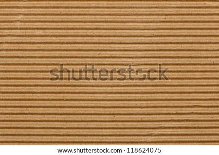brown corrugated cardboard texture, striped horizontally paper