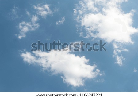 
White clouds on a blue sky on a sunny summer day
