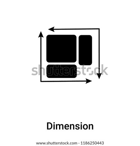 Dimension icon vector isolated on white background, logo concept of Dimension sign on transparent background, filled black symbol