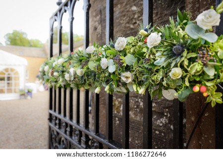 Decorative wedding flowers at a Scottish wedding venue.