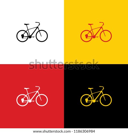 Bicycle, Bike sign. Vector. Icons of german flag on corresponding colors as background.