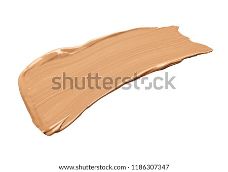close up of beauty liquid powder stroke on white background 
