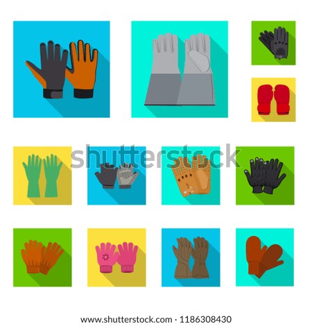 Vector design of glove and winter symbol. Collection of glove and equipment stock symbol for web.